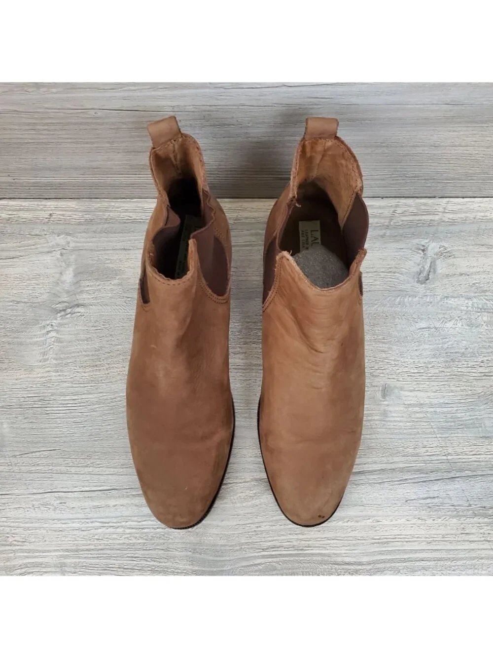 Vintage Laura Ashley Chelsea boots, light brown